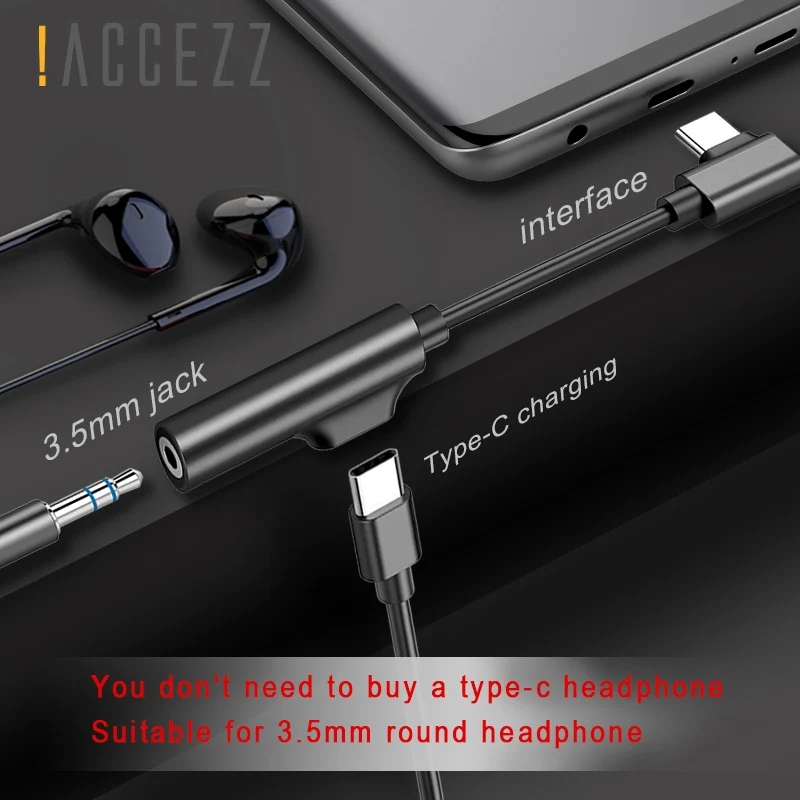 ! Кабель переходник ACCEZZ 2 в 1 с USB Type C на 3 5 мм|Переходники и адаптеры| |