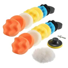 19 шт., 3 дюйма, автомобильная полировальная губка, набор подушечек, буфер, авто восковая полировка, колеса, шерсть, инструмент, полировщик, набор, уход за автомобилем, Стайлинг