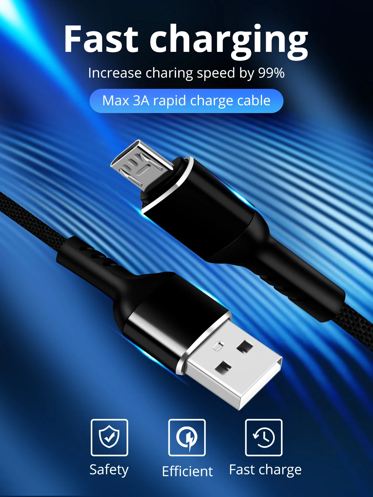 GUUGEI Micro USB кабель Quick Charge 3A Micro адаптер USB Android кабель прочный тканевый плетеный шнур для передачи данных мягкий провод Быстрая зарядка