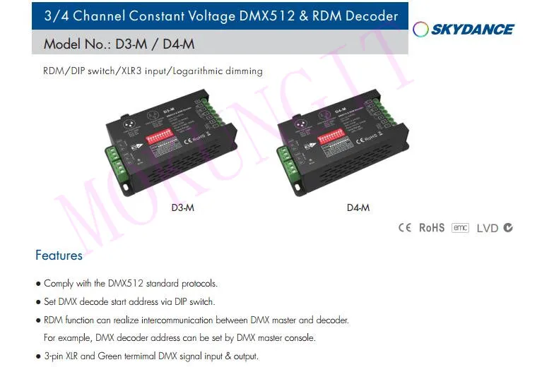 3CH* 8A 12-24VDC контроллер dmx D3-M 3CH код выбора адреса Код DMX512 преобразователь постоянного напряжения(терминал, выход XLR3