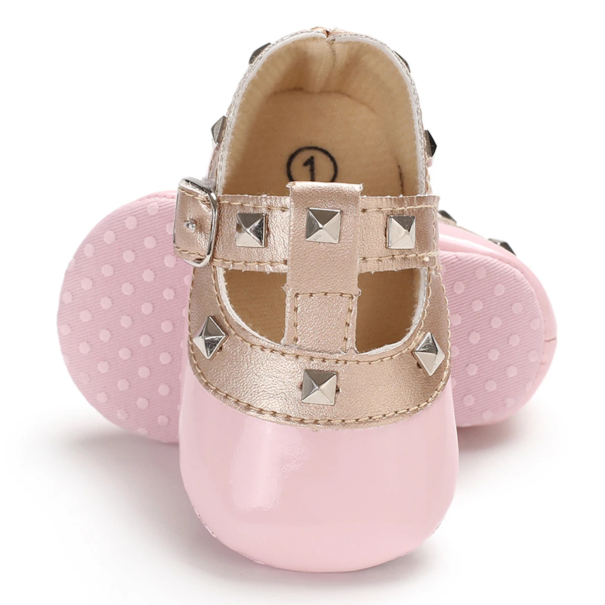 Обувь принцессы с бантом для новорожденных девочек; нескользящая Мягкая подошва; Детские кроссовки; элегантные кожаные туфли