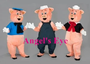 

1 piece Fancy Mascot 3 Little Pigs Mascot Costume Fairy Tale of Three Little Pigs Mascotte Outfit Suit Fancy Dress Free Ship