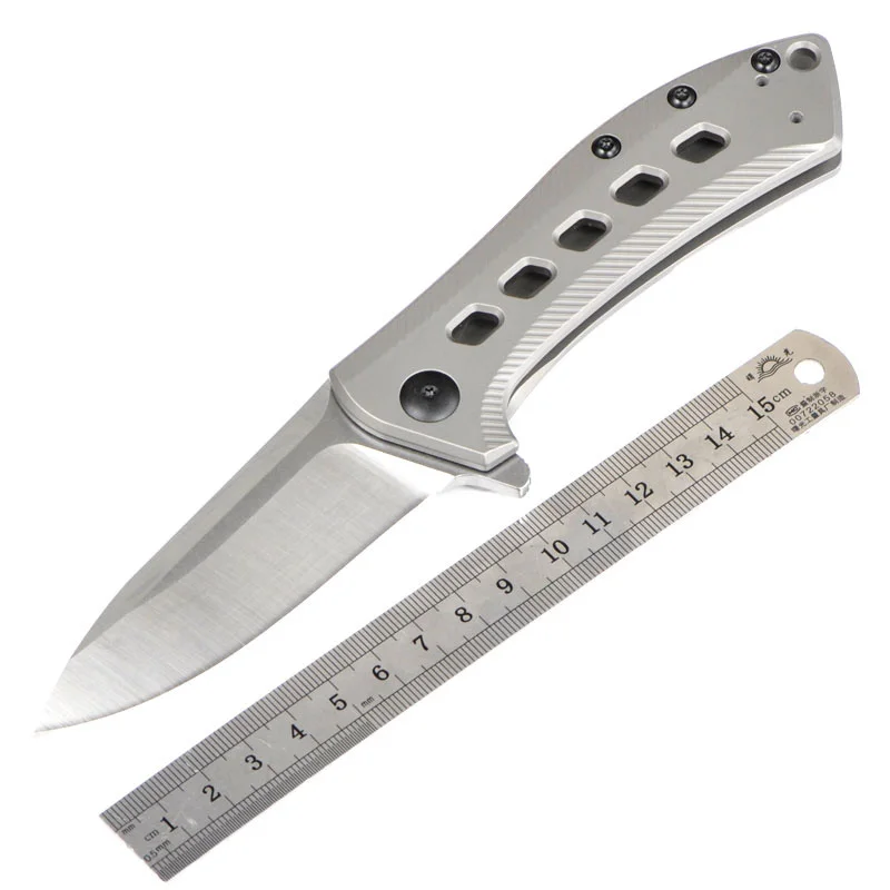 

Folding Hunting Knife D2 Steel Blade Titanium Alloy Handle Tactical Knife Outdoor Camping Survival Hand Tool Pocket Army Knife