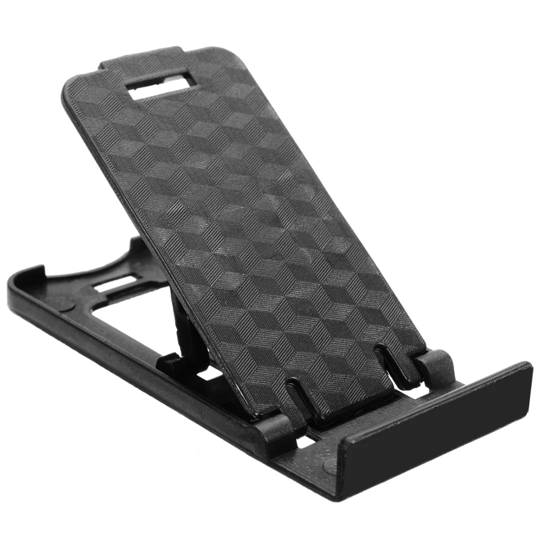 Portable ABS Mini Plastic Mobile Cell Phone Holder Bracket Black Foldable Desk Stand For Huawei Xiaomi Phone Holder 6.3x3x0.7cm