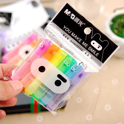 

N52 6pcs/lot Creative Ninja Rabbit Colorful Highlighter Marker Pen Drawing Shool Supply Student Rewarding Stationery Kids Gift