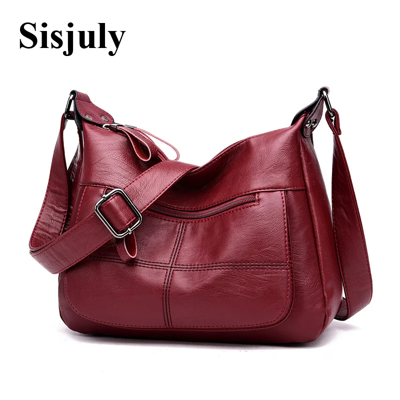 

Sisjuly High Quality Leather Women Handbag Designer Female Shoulder Messenger Bags Ladies Plaid Crossbody Bag for Women Hand Bag