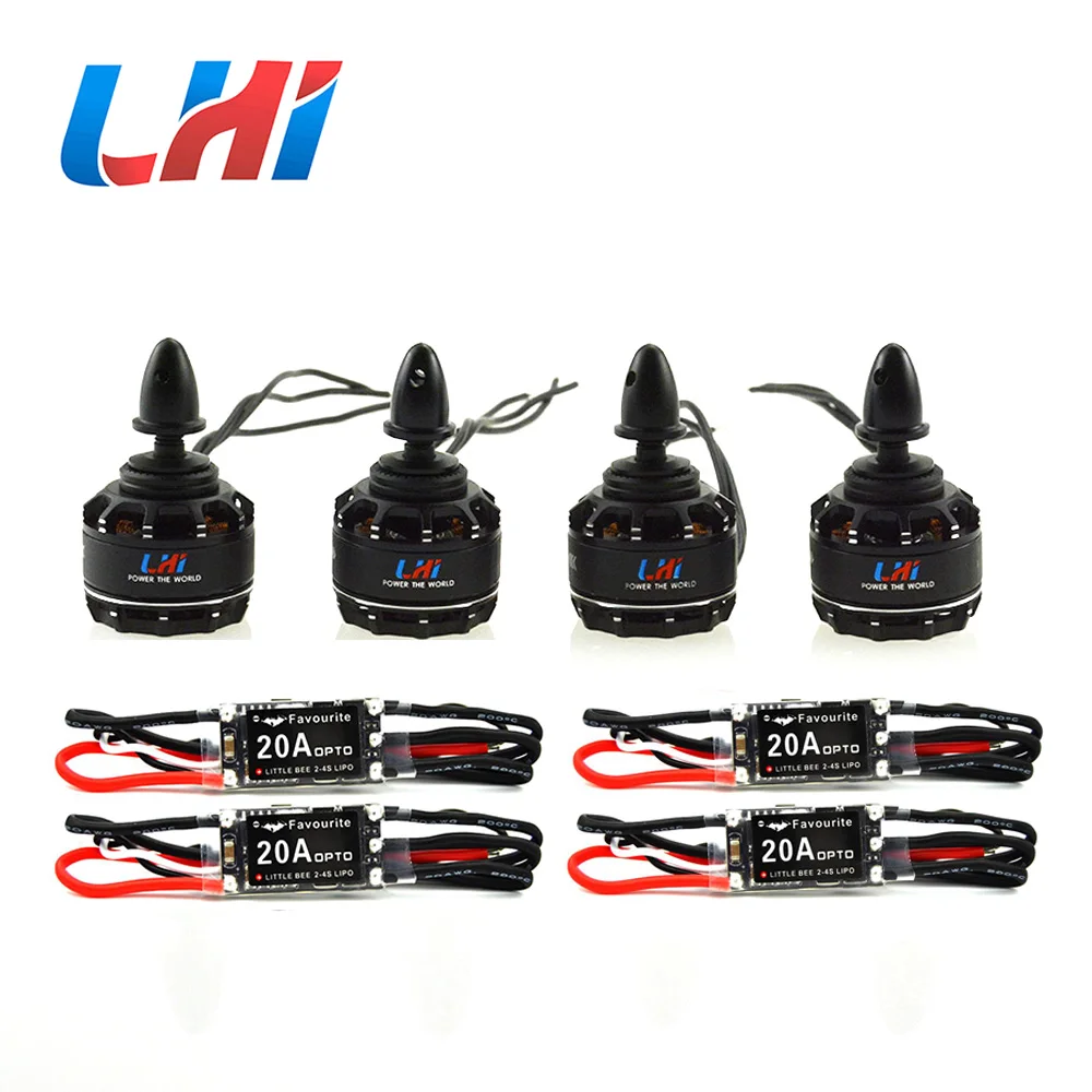 LHI RC Plane 4x Mt2206 2300KV бесщеточный двигатель (2 4 S) + Littlebee Esc 20a для Qav250 330 drone запчасти|esc