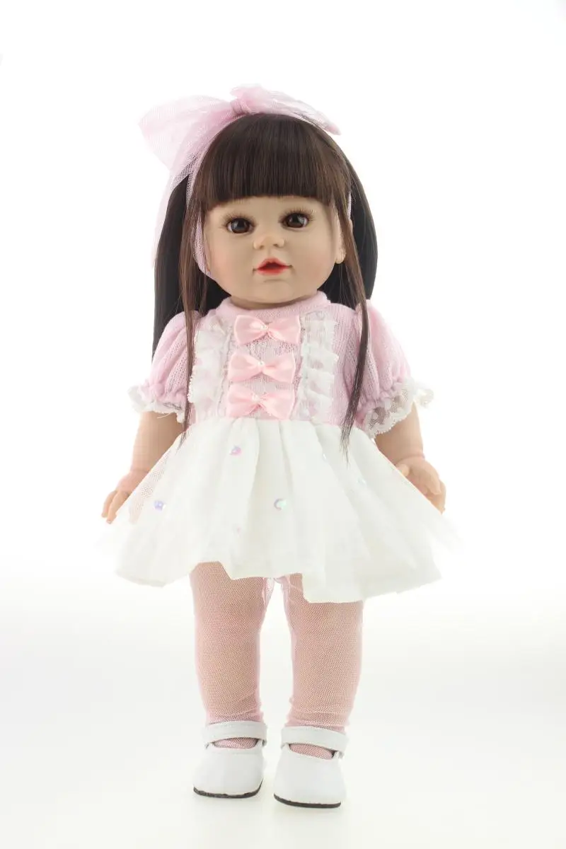 Nicery милая игрушка кукла 16in. 40 см Реалистичного Reborn Baby милая кукла-девочка высокая винил Рождественская игрушка, подарок для детей белые