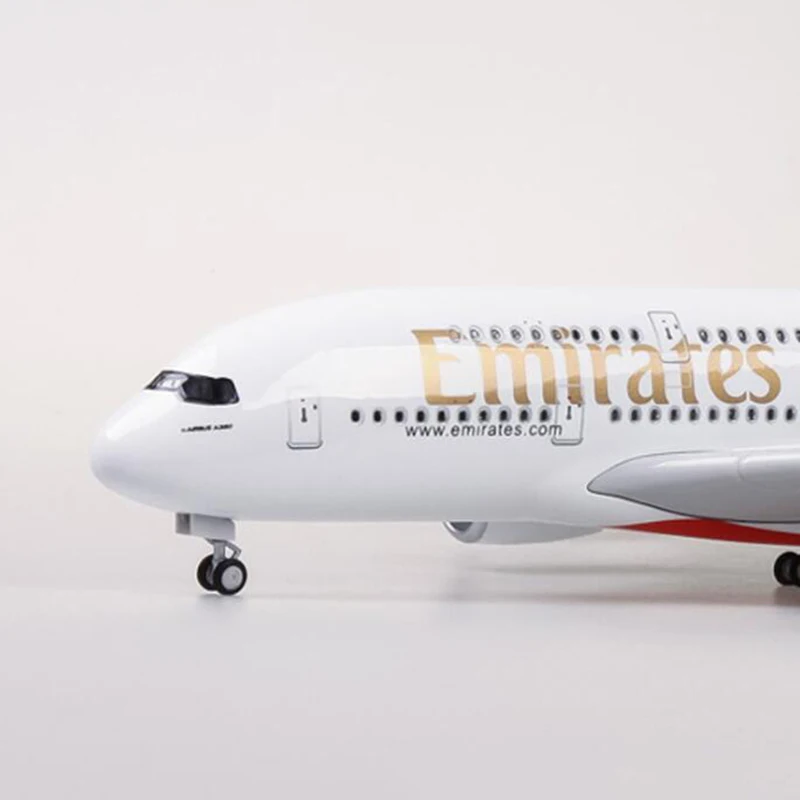 45,5 см 1/160 масштабная модель самолета Airbus A380 EMIRATES авиационная Модель W светильник и колеса литой пластмассовый полимерный самолет игрушка