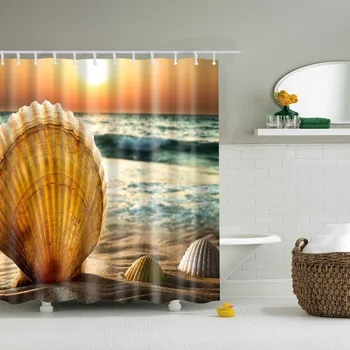 

Retro Fabric Bath Shower Curtain Waterproof Bathroom Drapes Panel With Hooks Waterproof Home Bathroom Curtains 1PC H1