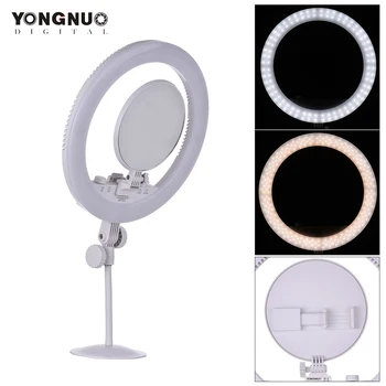 

YONGNUO YN208 18.5W 3200K-5500K LED Video Light Ring Type Beautify Fill light with Make-up Mirror Phone Holder for Live Show