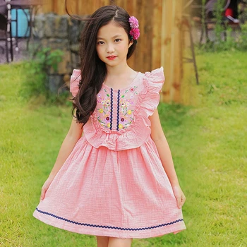

girls linen dress summer 2020 kids dresses for big girls princess costume children clothes girl dress size 456789 10 12 14 years