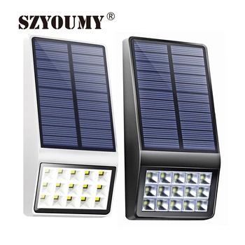 

SZYOUMY Night Lamp Outdoor Solar Sensor LED Light Motion Sensor Solar Lamp 15 LEDs Waterproof Wall Lights Detection for Garden