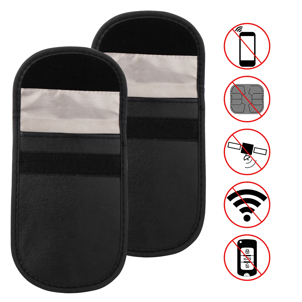 

1PC Car Key Signal Blocker Case Faraday Cage Fob Pouch Keyless RFID Blocking Bag Key Case for Universal Car Interior Accessories