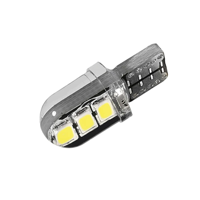 100 шт. Автомобильный светодиодный светильник T10 W5W 6SMD 2835 Светодиодный светильник Canbus силиконовый купольный светильник без ошибок разрешение на парковку пластина для автомобиля