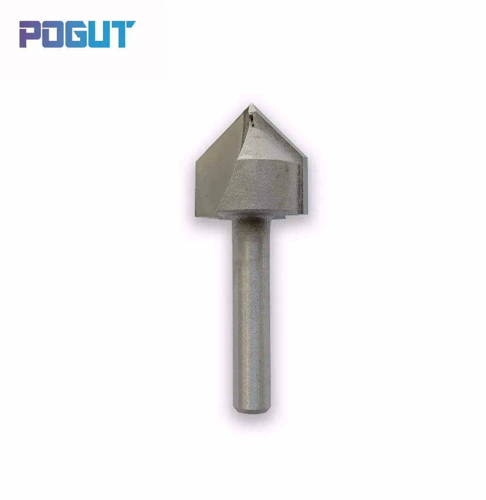 90 Degree V Type Wood Milling Cutter 1/4 inch Shank 1 inch Diameter