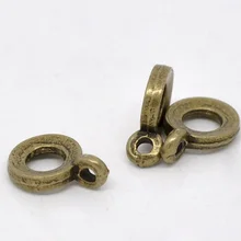 Бусины Из Цинкового металлического сплава, Круглые, античная бронза, 11 мм(3/") x 8 мм(3/8"), 25 шт