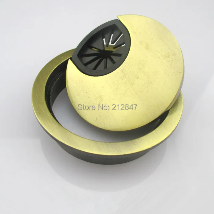 Hardware Alloy Round Shaped Cable Wire Hole Cover for Computer Desk