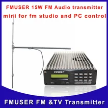 Fmuser CZE-15B 15 Вт 10 Вт отрегулировать передатчик Профессиональный ПК Управление FM радио и DP100 дипольная антенна комплект