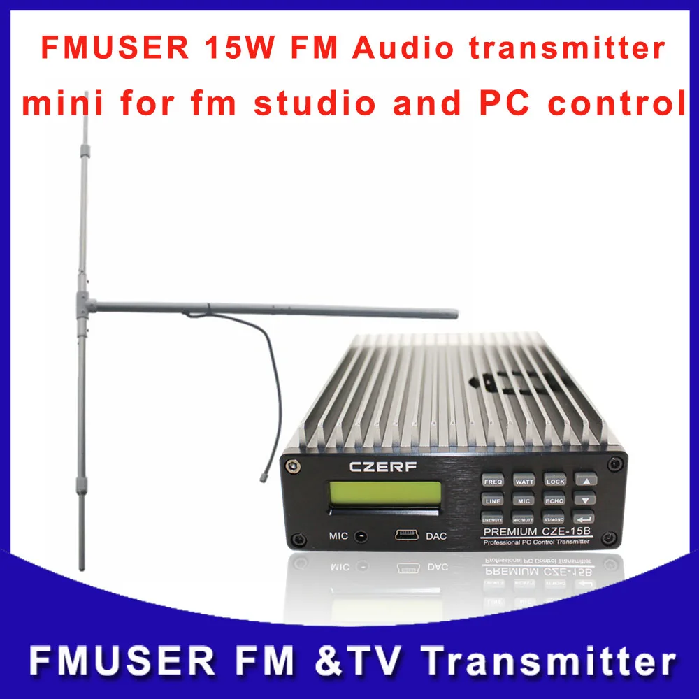 

SDA-15B Professional PC Control FM transmitter China and DP100 1/2 wave dipole antenna A Set Free Shipping