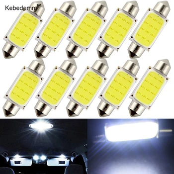 

kebedemm 10PCS Car Reading Light COB 31MM/36MM /39MM/42MM White Car Festoon Interior Light Dome Lamp DC12V
