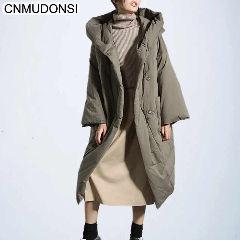 CNMUDONSI Fashion Elegant Women Parka 2018 Winter Jacket Women Parkas Cotton Padded Jacket Warm Female Long Coat Clothes Tops