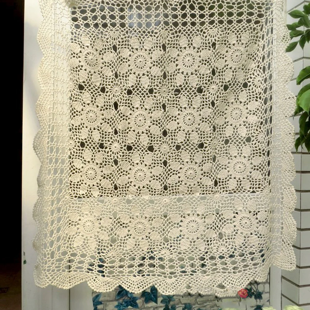Yazi винтажная кружевная скатерть ручной вязки, квадратная скатерть из хлопка, скатерть для дивана, полотенце