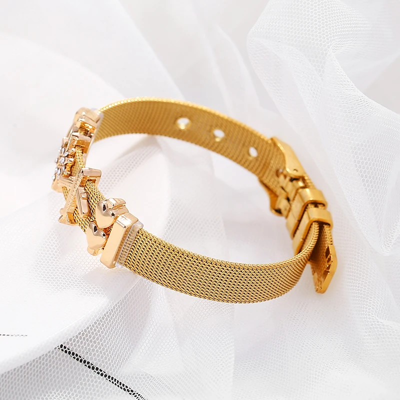 BAOPON модный очаровательный браслет из нержавеющей стали, сетчатый тонкий браслет для европейских женщин, мужчин, подарок на день Святого Валентина