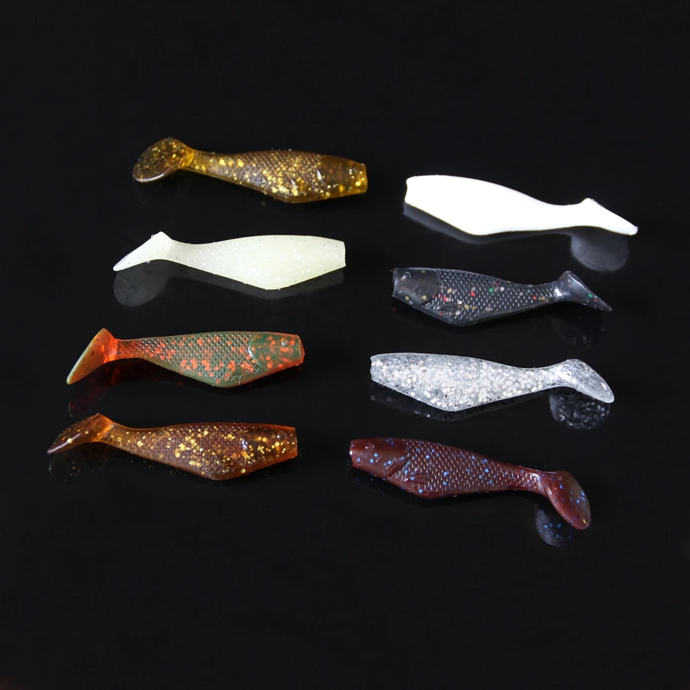 Spinpoler 50pcsLot Soft Fishing Lure Swimbait 50mm1.6g Magic Lures Carp Fishing Tackle Soft Shad Bait Worm Isca Artificial  (17)