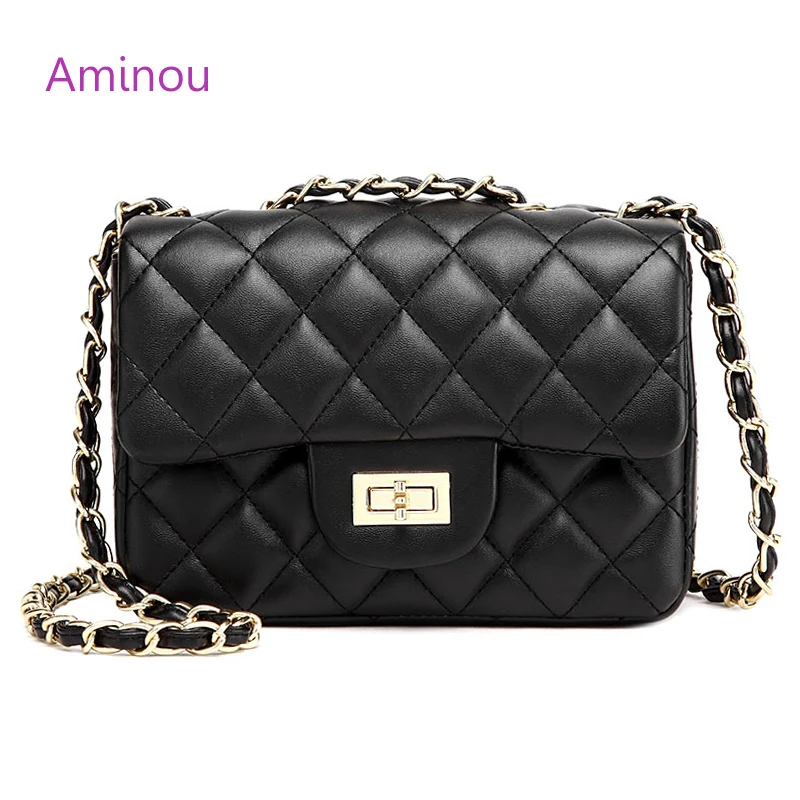 

Aminou Small crossbody Flap Bag For Women Shoulder Handbags High Quality Pu Leather Diamond Lattice Bags Luxury Bolsas Feminina