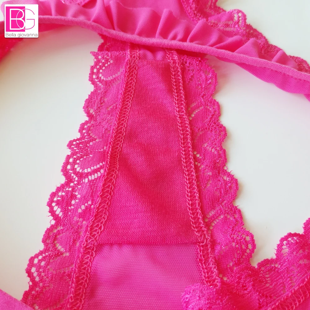 L'bellagiovanna 2018 New Briefs For Women Sexy Mesh T Panties Ruffles Breathable Panty Transparent Knickers Girls Underpants1504