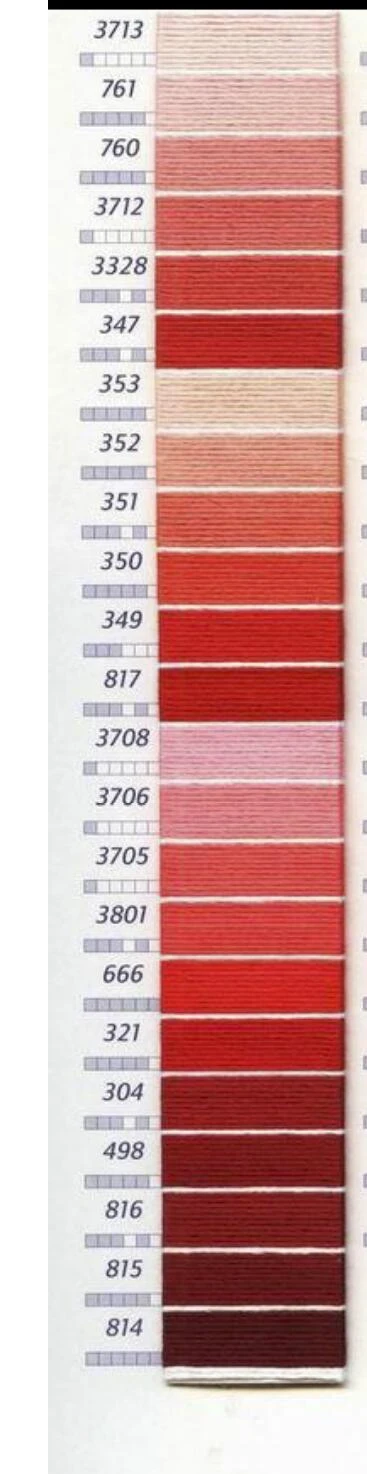 Dmc Colors 12Pcs/Color Double Mercerized Six Strands Cotton Floss Cross  Stitch Embroidery Thread,Dmc Chart Column 1|Floss| - Aliexpress