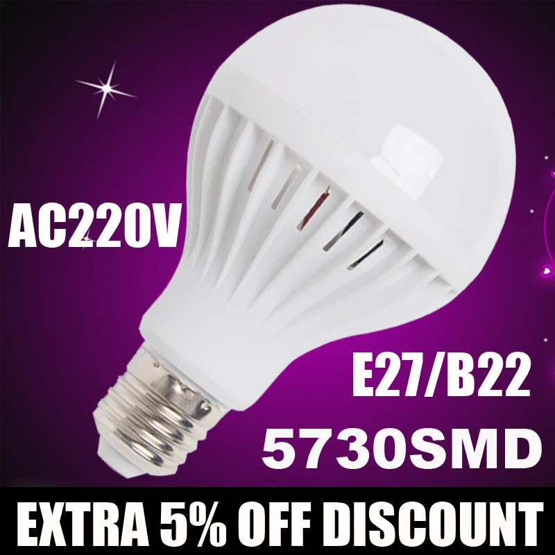 

LED Bulb B22 E27 12w 9w 7w 5w E14 3w 220V SMD 5730 LED Light Bulb Chandelier For Home Lighting LED Lamp
