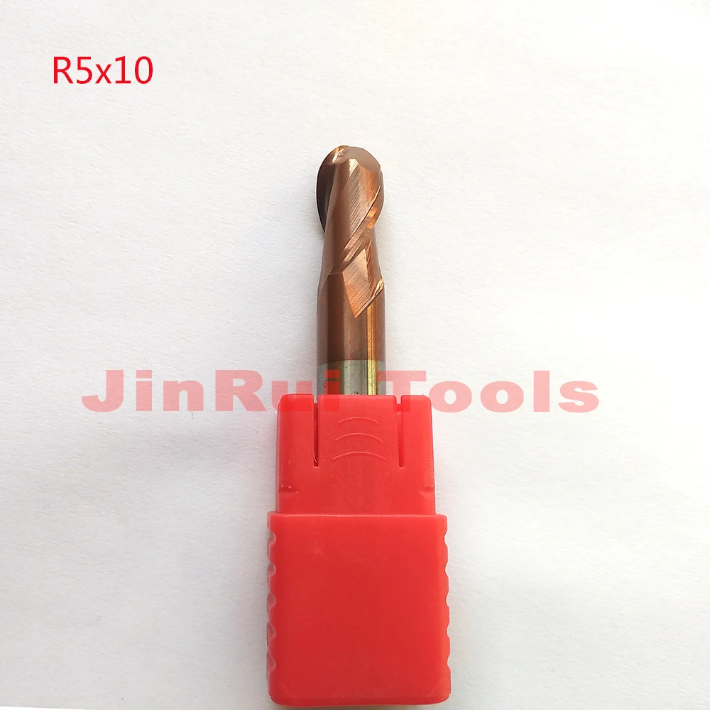 

1pc R5xD10 10mm HRC55 2 Flutes Solide Carbide Ball nose End Mills For CNC router bit Milling Tools knife