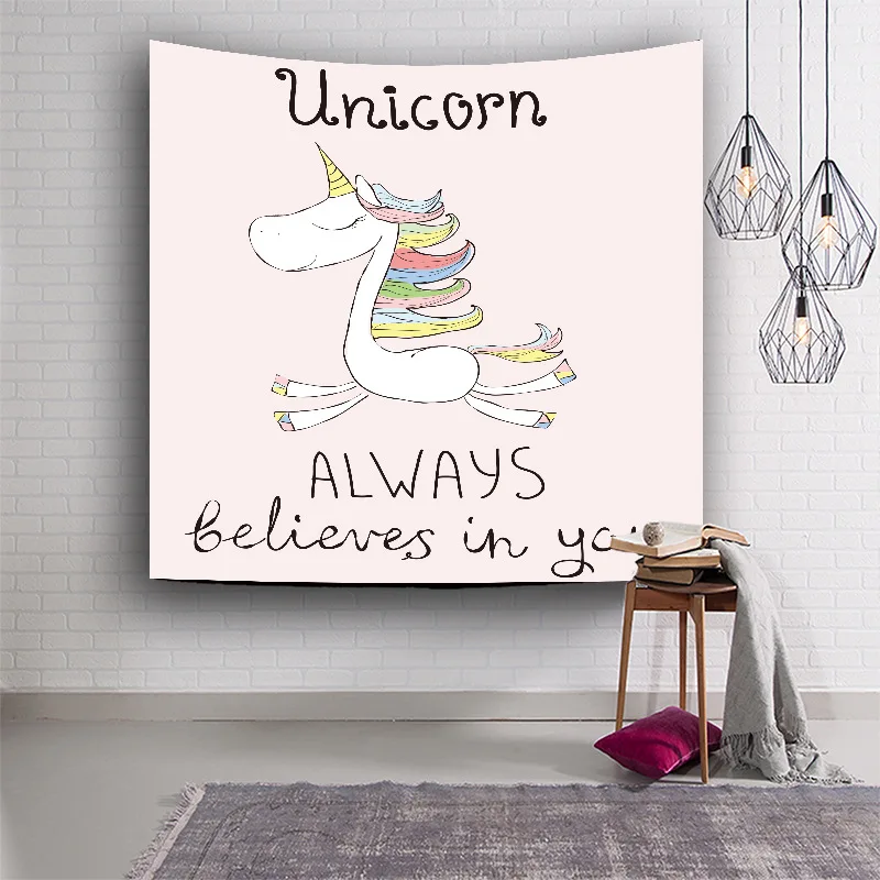 Unicorn wall hanging tapestry home decoration accessories (5)