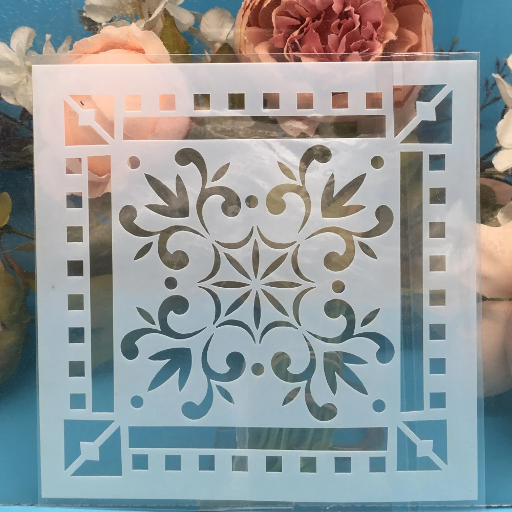 

1Pcs Flower Square DIY Craft Layering Stencils Wall Painting Scrapbooking Stamping Embossing Album Paper Card Template F5535