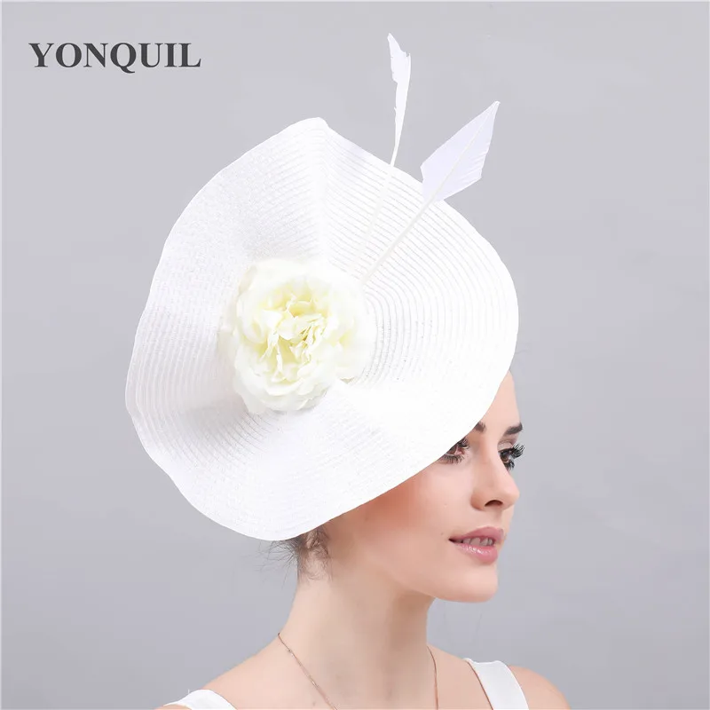 Imitation straw new fascinators accessory derby kenducky chapeau wedding headwear for elegant ladies race hair clips paery race