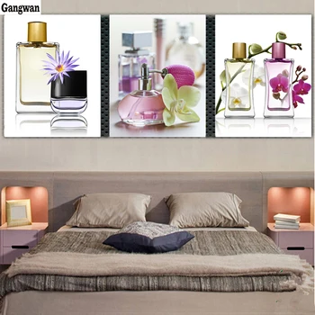 

diamond painting cross stitch Perfume Bottles with Flower diamond embroidery rhinestones pictures diamond mosaic decoration 3pcs