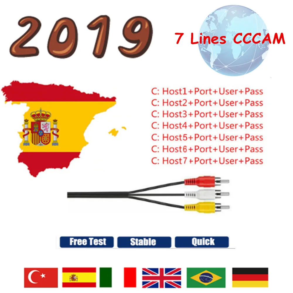 #*Cheap CCCAM 7 Cline 1 Year Europe Server 7 Line HD Italy Spain Arab Germany For DVB S2 Satellite Receiver Freesat V7S V8 Nova V9 Super