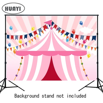 

HUAYI Pink Circus Backdrop Tent Birthday Party Banner Table Dessert Decor Children Kids Baby Shower Photo Booth Background W-640