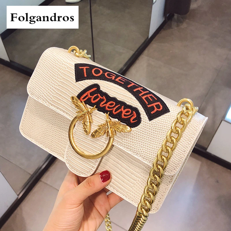 

2018 New Summer Metal Butterfly Alligator Women Shoulder Bag Fashion Chain Letter Messenger Bag Purses and Handbags Channels Bag