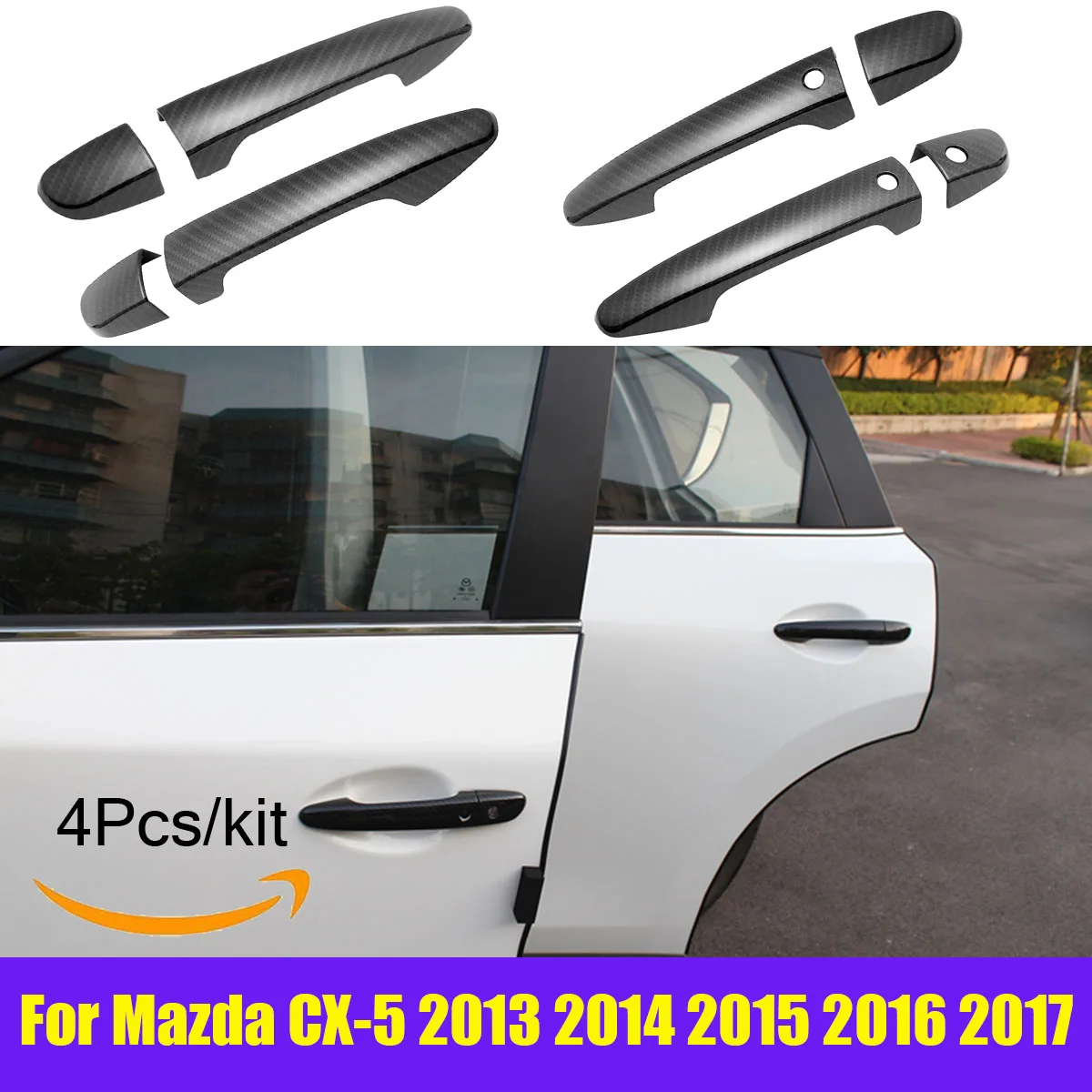 For Mazda CX-5 2014 2015 2016 Door Handle Cover Trim with 2 smart keyhole