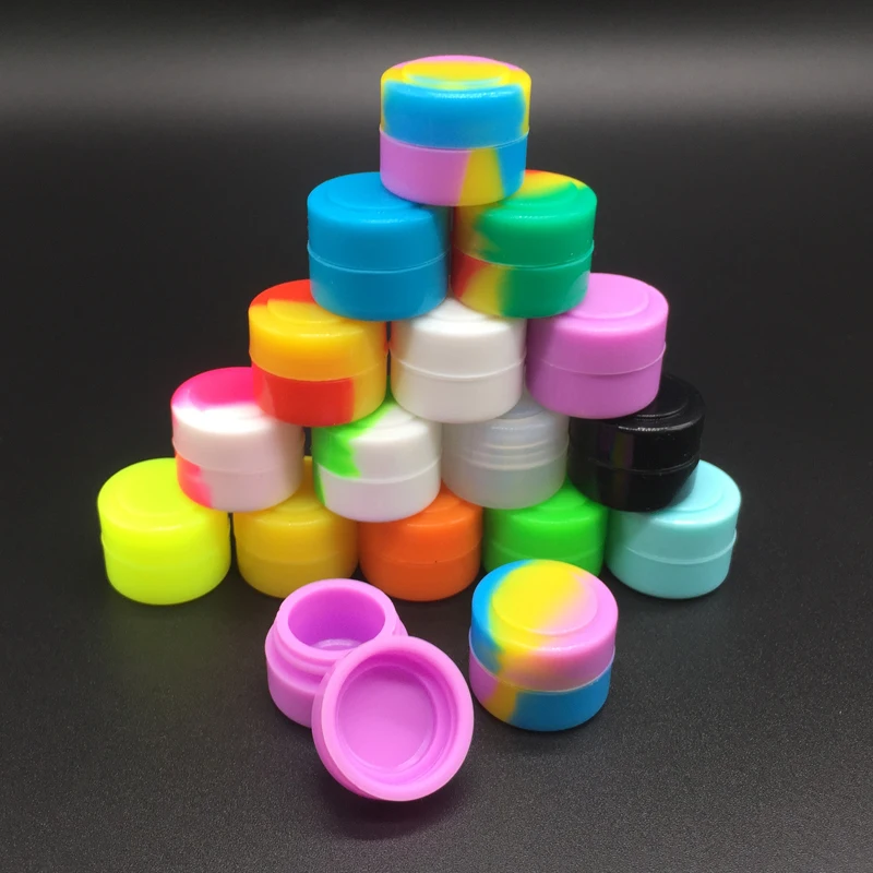 Free Shipping 2ml Durable Silicone Dab Containersin Storage Bottles