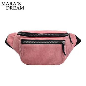 

Mara's Dream Vintage Corduroy Waist Pack Women Pouch Belt Chest Bag Casual Messenger Bags for Women Shoulder Bag Soft Mobile Bag