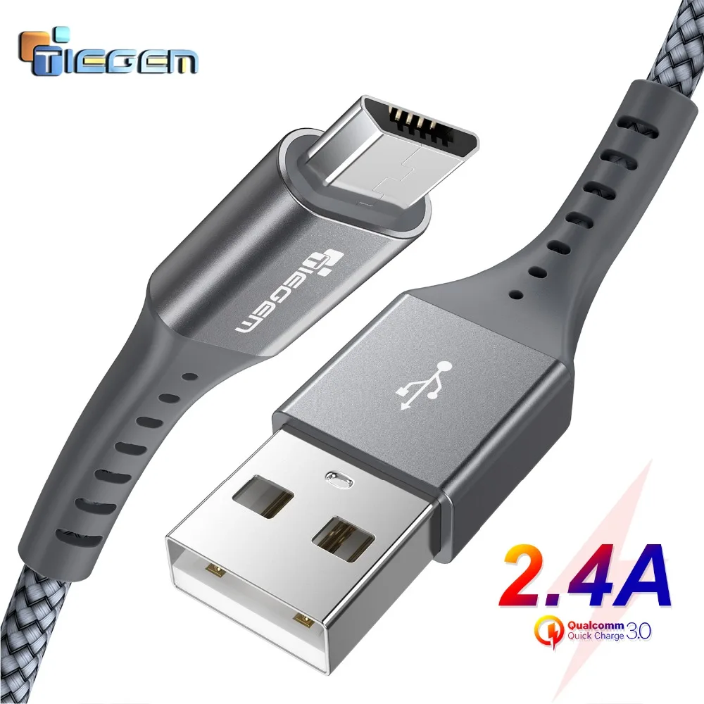 TIEGEM Micro USB кабель 2.4A кабель передачи данных для быстрой зарядки для Xiaomi Redmi Note мобильный телефон зарядное устройство кабель Micro USB шнур