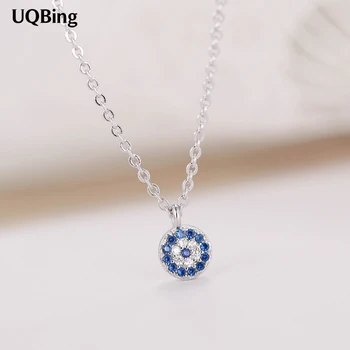 

Free Shipping 925 Sterling Silver Eyes Of Evil Necklaces Pendants Women Necklaces&Pendants Jewelry Collar Colar de Plata