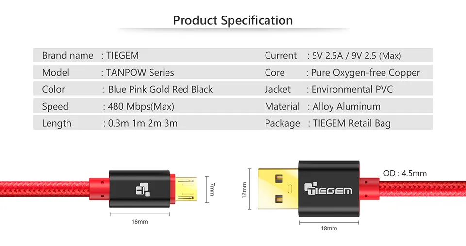 Micro usb  cable 01340 0010