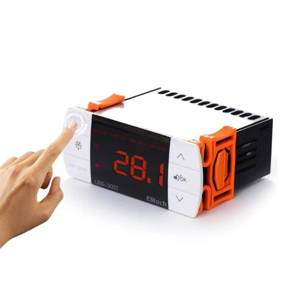 Beste Elitech EK3021 Digitale Touch Knop Temperatuurregelaar Thermostaat Koeling en Ontdooien Twee Sensoren Probes Grijs Kleur