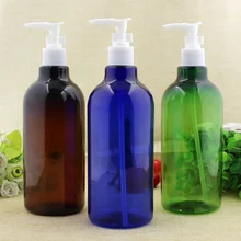 2 10pcs 500ml Lotion Emulsion Shower Gel Shampoo Press Pump PET Bottles with stopper DIY Transparent