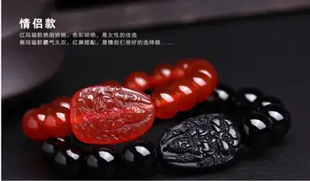 

Light Obsidian Bracelet agate thousand eight Guardian rat Avalokiteshvara auspicious auspicious hand on men and women